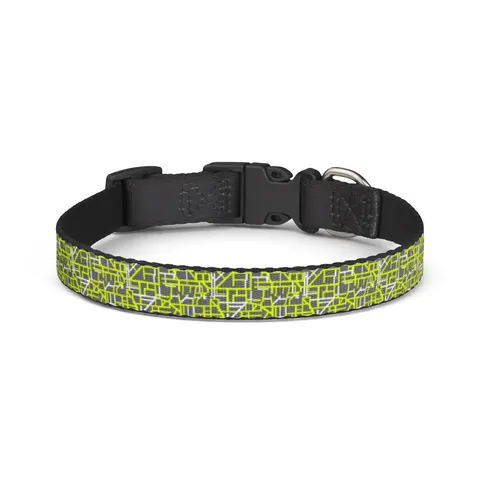 Queens South Jamaica Grid Clip-on Pet Collar — front view