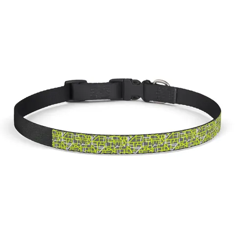Queens South Jamaica Grid Clip-on Pet Collar — front view