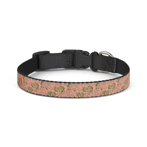 AKA 1908 Pink & Green Ivy Pattern Clip-on Pet Collar — front view
