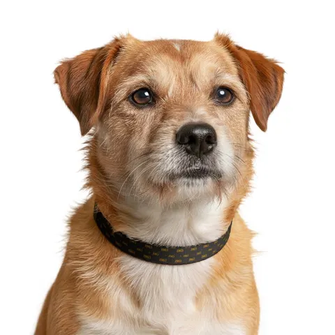Iota 1963 Charcoal Brown & Gilded Gold Clip-on Pet Collar — other view