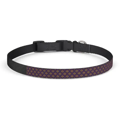 Omega 1911 Purple & Gold Glow Clip-on Pet Collar — front view
