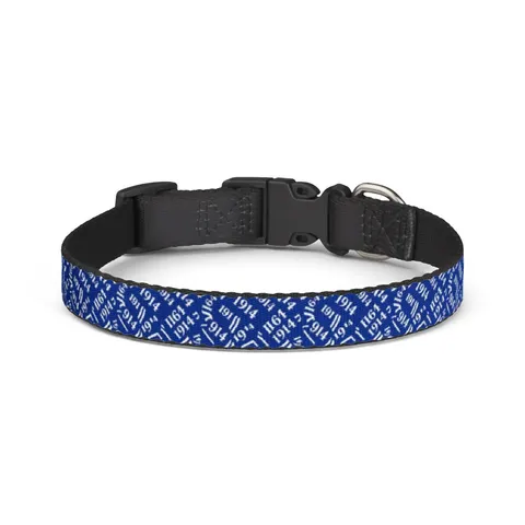 Sigma 1914 Royal Blue & White Clip-on Pet Collar — front view