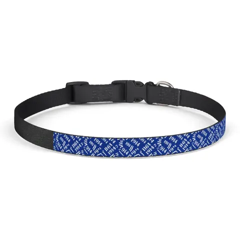 Sigma 1914 Royal Blue & White Clip-on Pet Collar — front view