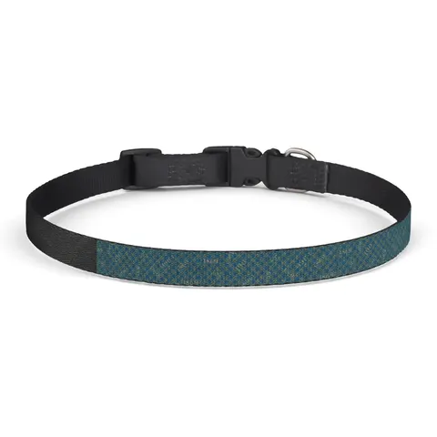 Dillard 1869 Azure & Gold Grid Clip-on Pet Collar — front view
