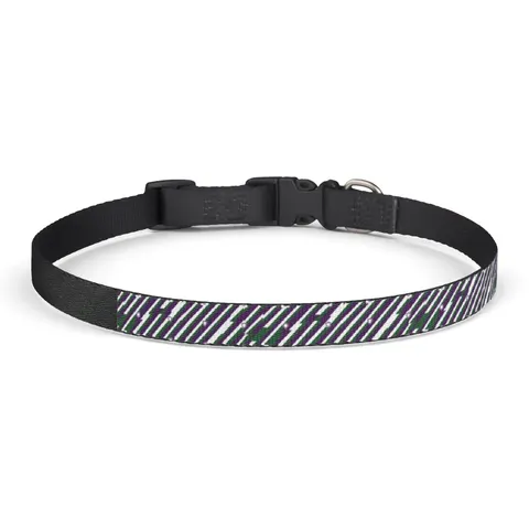 Faith Flag AME-Inspired Purple & Green Clip-on Pet Collar — front view