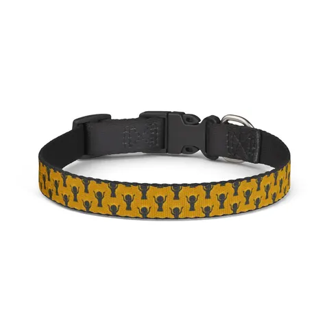 Faith Flag Black Woman in Praise Silhouette Clip-on Pet Collar — front view