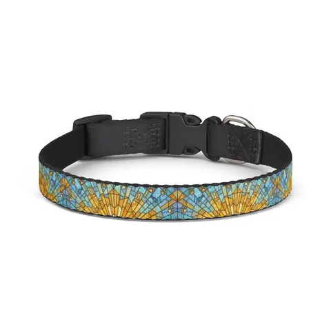 Faith Flag Sunburst Sanctuary Clip-on Pet Collar — front view