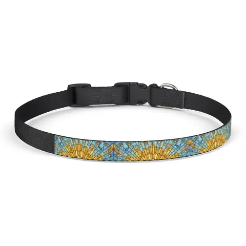 Faith Flag Sunburst Sanctuary Clip-on Pet Collar — front view