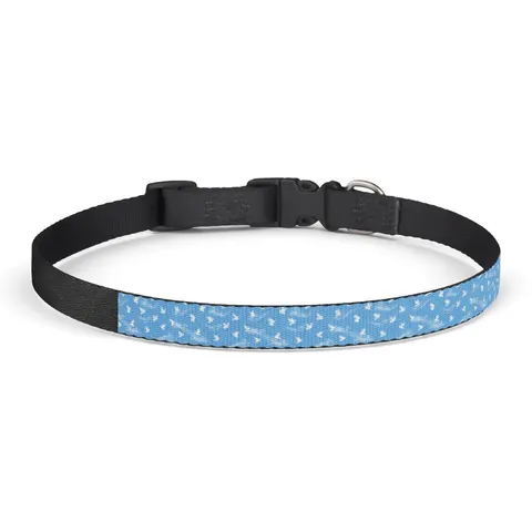 Faith Flag Dove on Sky Blue Clip-on Pet Collar — front view