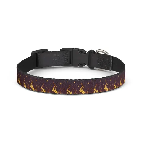 Faith Flag Pentecostal Fire Clip-on Pet Collar — front view