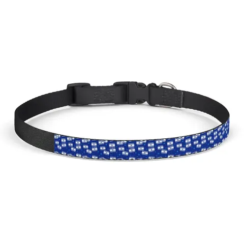 Faith Flag Blue & White Star Emblem Clip-on Pet Collar — front view