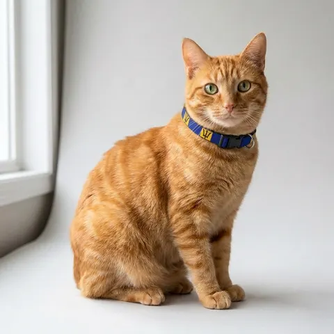 Barbados Blue Gold Trident Clip-on Pet Collar