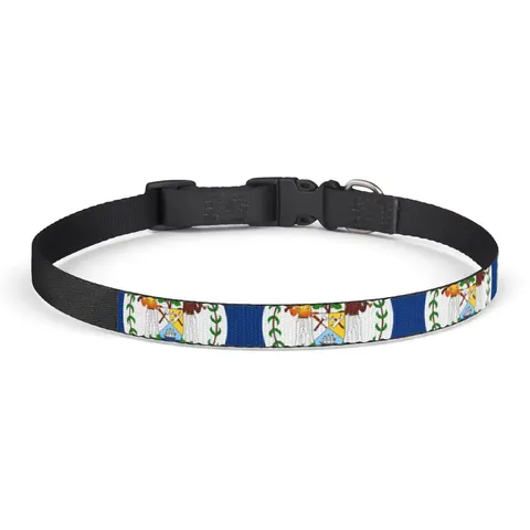 Belize Blue Red Emblem Clip-on Pet Collar — front view