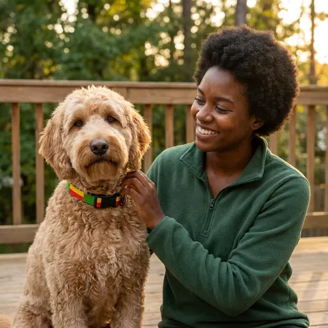 Benin Green Yellow Red Block Clip-on Pet Collar