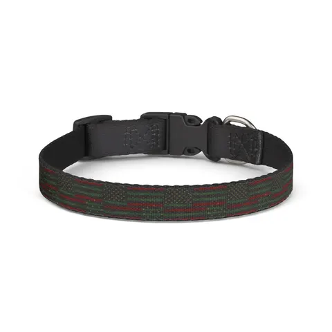Black American Pan-African Stars & Stripes Clip-on Pet Collar — front view