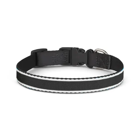 Botswana Blue & Black Stripe Clip-on Pet Collar — front view