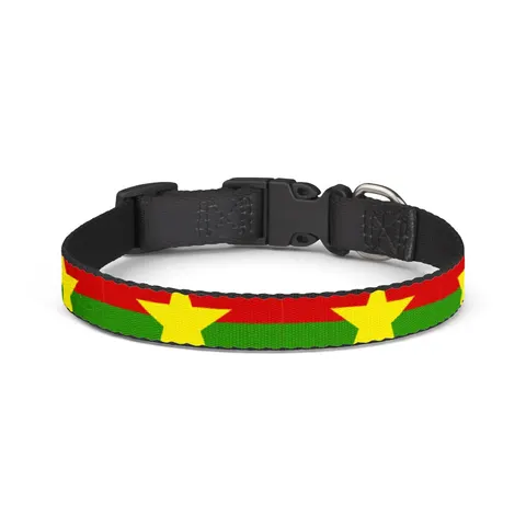 Burkina Faso Red Green Star Clip-on Pet Collar — front view