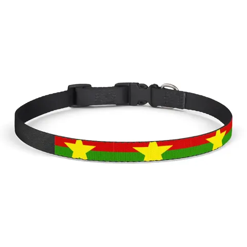 Burkina Faso Red Green Star Clip-on Pet Collar — front view