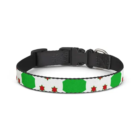 Burundi White Saltire Clip-on Pet Collar — front view