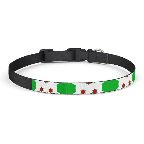 Burundi White Saltire Clip-on Pet Collar — front view