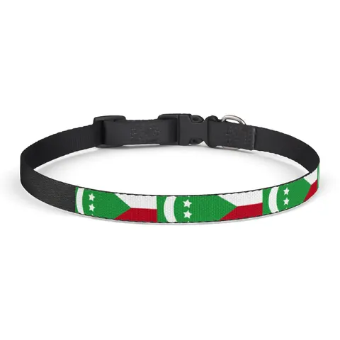 Comoros Green Triangle & Stripes Clip-on Pet Collar — front view