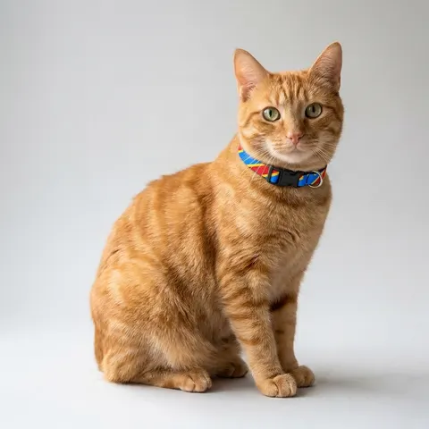 DR Congo Sky Blue & Red Diagonal Clip-on Pet Collar