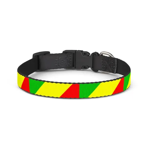 Republic of the Congo Diagonal Tricolor Clip-on Pet Collar — front view