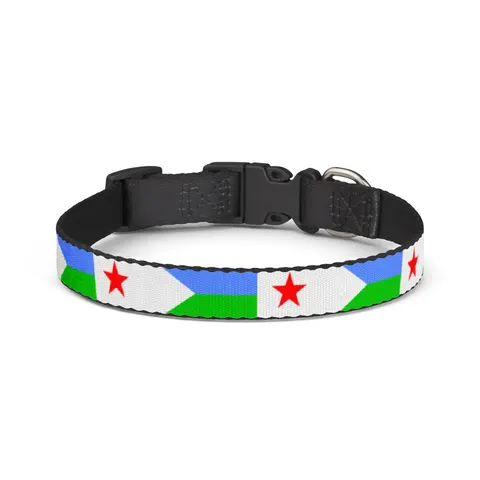 Djibouti Blue Green Triangle Clip-on Pet Collar — front view