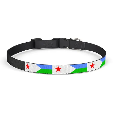 Djibouti Blue Green Triangle Clip-on Pet Collar — front view