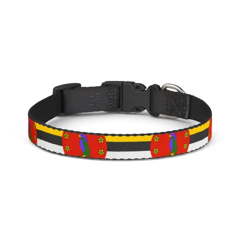 Dominica Green Cross & Circle Clip-on Pet Collar — front view