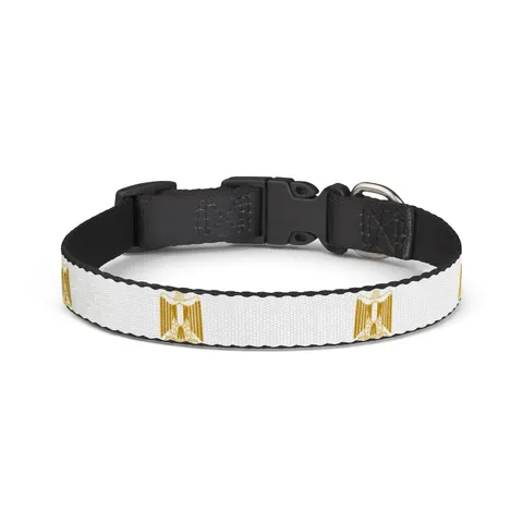Egypt Red White Black Emblem Clip-on Pet Collar — front view