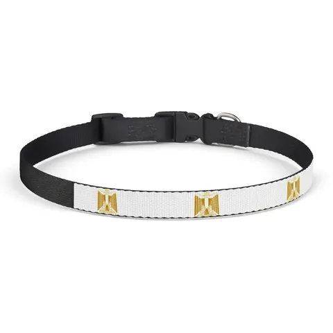 Egypt Red White Black Emblem Clip-on Pet Collar — front view