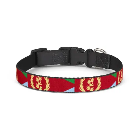 Eritrea Red Triangle & Wreath Clip-on Pet Collar — front view