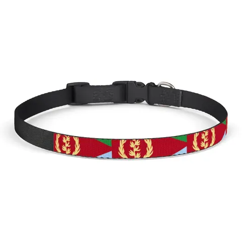 Eritrea Red Triangle & Wreath Clip-on Pet Collar — front view