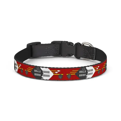 Eswatini Blue Red Yellow Shield Clip-on Pet Collar — front view