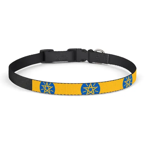 Ethiopia Green Yellow Red Clip-on Pet Collar — front view
