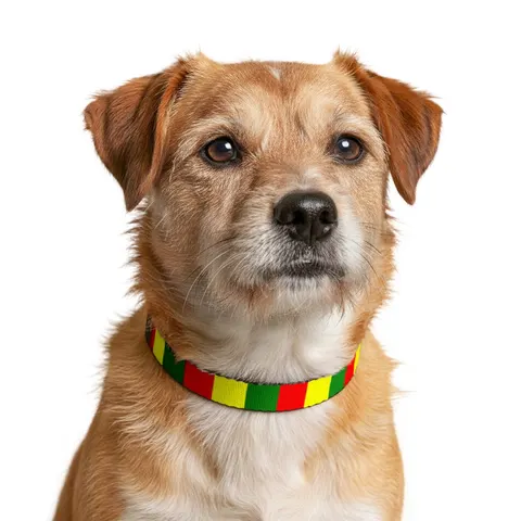 Guinea Red Yellow Green Clip-on Pet Collar — other view