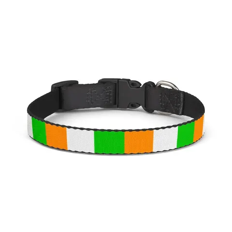 Côte d’Ivoire Orange White Green Clip-on Pet Collar — front view