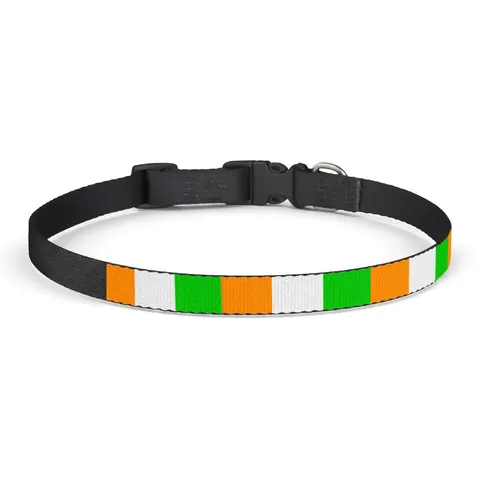 Côte d’Ivoire Orange White Green Clip-on Pet Collar — front view