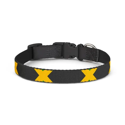Jamaica Gold Cross Clip-on Pet Collar — front view