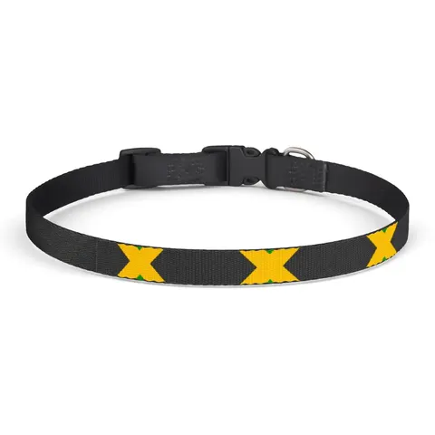 Jamaica Gold Cross Clip-on Pet Collar — front view