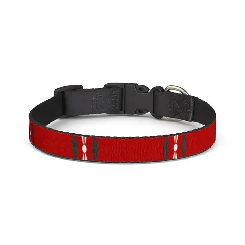 Kenya Black Red Green Stripes Clip-on Pet Collar — front view