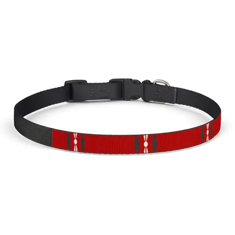 Kenya Black Red Green Stripes Clip-on Pet Collar — front view