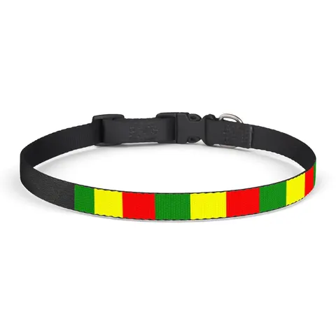 Mali Green Yellow Red Clip-on Pet Collar — front view