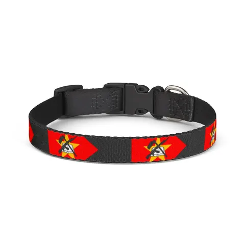 Mozambique Green Black Yellow Clip-on Pet Collar — front view