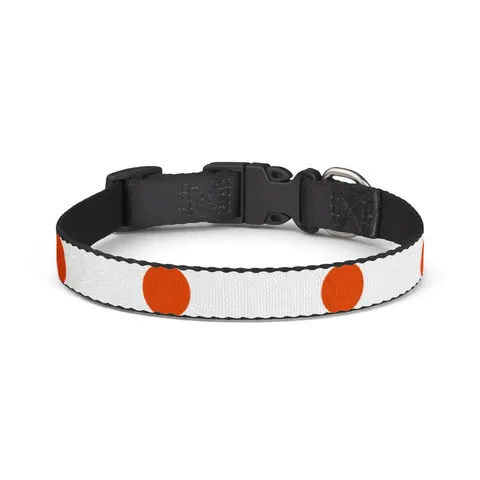 Niger Orange White Green Circle Clip-on Pet Collar — front view