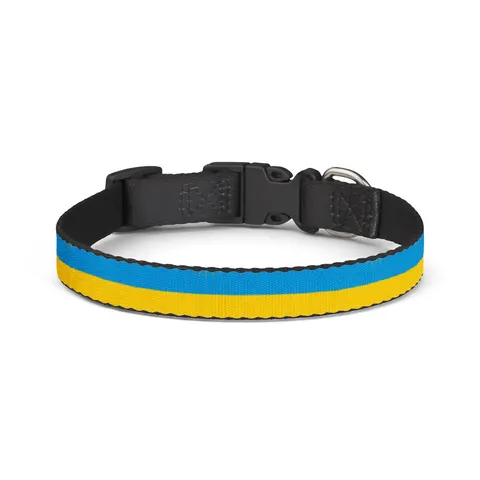 Rwanda Sky Blue & Sun Clip-on Pet Collar — front view