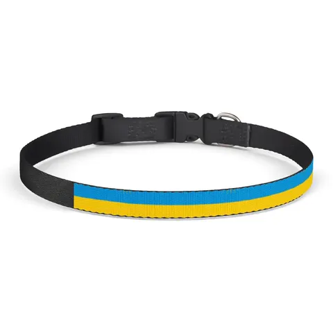 Rwanda Sky Blue & Sun Clip-on Pet Collar — front view