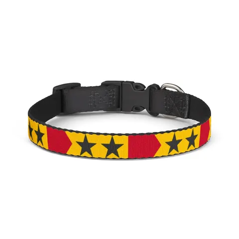 São Tomé & Príncipe Stars & Stripes Clip-on Pet Collar — front view