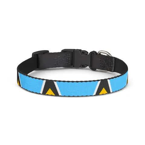 Saint Lucia Blue Triangle Peak Clip-on Pet Collar — front view